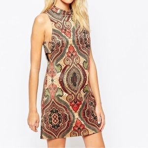 Suede Paisley Shift Dress Size S